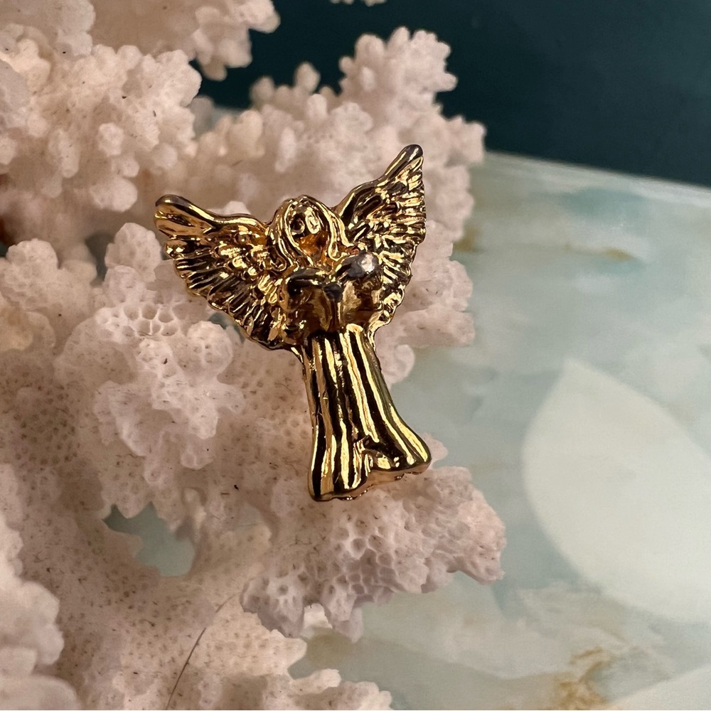 Vintage Guardian Angel with Book Pin / Tie Tack